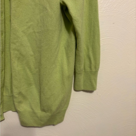 Talbots Pure Cashmere Cardigan Sweater Green 1X Soft Lightweight - Picture 7 of 8